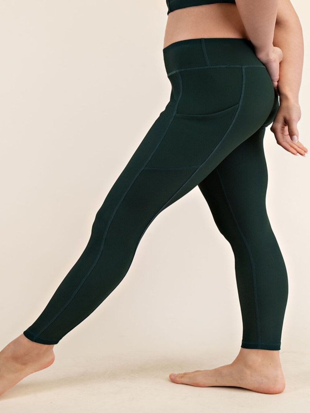 WOMEN'S SUPER SOFT HIGH WAISTED PLUS YOGA LEGGINGS W/POCKETS REGENCY GREEN S-L